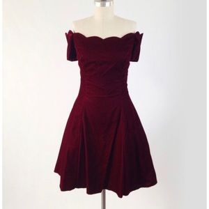 Red velvet dress from Roberta